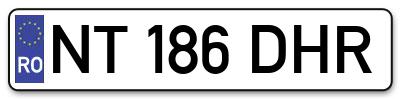Placuta inmatriculare numar auto  NT-186-DHR, NT 186 DHR, NT186DHR