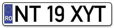 Placuta inmatriculare numar auto  NT-19-XYT, NT 19 XYT, NT19XYT