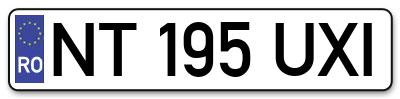 Placuta inmatriculare numar auto  NT-195-UXI, NT 195 UXI, NT195UXI