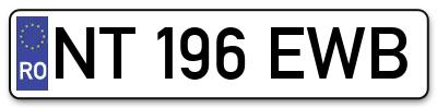 Placuta inmatriculare numar auto  NT-196-EWB, NT 196 EWB, NT196EWB