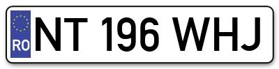 Placuta inmatriculare numar auto  NT-196-WHJ, NT 196 WHJ, NT196WHJ