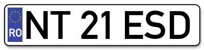 Placuta inmatriculare numar auto  NT-21-ESD, NT 21 ESD, NT21ESD
