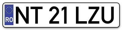 Placuta inmatriculare numar auto  NT-21-LZU, NT 21 LZU, NT21LZU