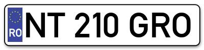 Placuta inmatriculare numar auto  NT-210-GRO, NT 210 GRO, NT210GRO