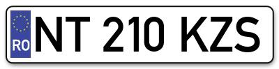 Placuta inmatriculare numar auto  NT-210-KZS, NT 210 KZS, NT210KZS