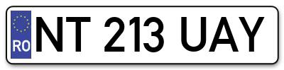 Placuta inmatriculare numar auto  NT-213-UAY, NT 213 UAY, NT213UAY