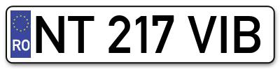 Placuta inmatriculare numar auto  NT-217-VIB, NT 217 VIB, NT217VIB