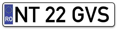 Placuta inmatriculare numar auto  NT-22-GVS, NT 22 GVS, NT22GVS