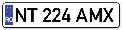 Placuta inmatriculare numar auto  NT-224-AMX, NT 224 AMX, NT224AMX