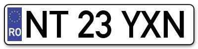 Placuta inmatriculare numar auto  NT-23-YXN, NT 23 YXN, NT23YXN