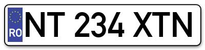 Placuta inmatriculare numar auto  NT-234-XTN, NT 234 XTN, NT234XTN