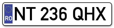 Placuta inmatriculare numar auto  NT-236-QHX, NT 236 QHX, NT236QHX