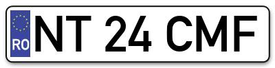 Placuta inmatriculare numar auto  NT-24-CMF, NT 24 CMF, NT24CMF