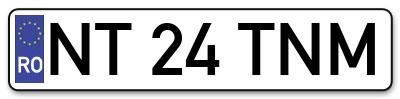 Placuta inmatriculare numar auto  NT-24-TNM, NT 24 TNM, NT24TNM