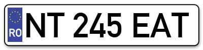 Placuta inmatriculare numar auto  NT-245-EAT, NT 245 EAT, NT245EAT