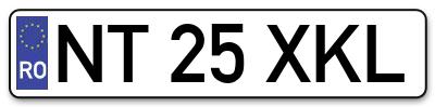 Placuta inmatriculare numar auto  NT-25-XKL, NT 25 XKL, NT25XKL
