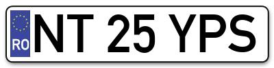 Placuta inmatriculare numar auto  NT-25-YPS, NT 25 YPS, NT25YPS