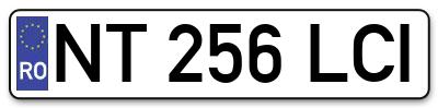 Placuta inmatriculare numar auto  NT-256-LCI, NT 256 LCI, NT256LCI