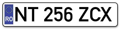 Placuta inmatriculare numar auto  NT-256-ZCX, NT 256 ZCX, NT256ZCX