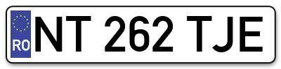 Placuta inmatriculare numar auto  NT-262-TJE, NT 262 TJE, NT262TJE