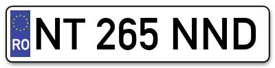 Placuta inmatriculare numar auto  NT-265-NND, NT 265 NND, NT265NND