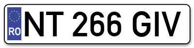 Placuta inmatriculare numar auto  NT-266-GIV, NT 266 GIV, NT266GIV