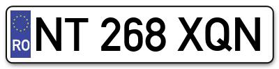 Placuta inmatriculare numar auto  NT-268-XQN, NT 268 XQN, NT268XQN
