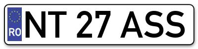Placuta inmatriculare numar auto  NT-27-ASS, NT 27 ASS, NT27ASS
