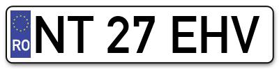 Placuta inmatriculare numar auto  NT-27-EHV, NT 27 EHV, NT27EHV