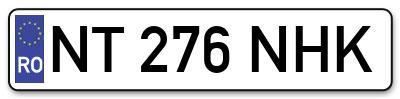 Placuta inmatriculare numar auto  NT-276-NHK, NT 276 NHK, NT276NHK