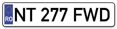 Placuta inmatriculare numar auto  NT-277-FWD, NT 277 FWD, NT277FWD