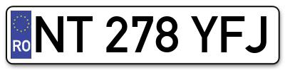 Placuta inmatriculare numar auto  NT-278-YFJ, NT 278 YFJ, NT278YFJ
