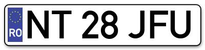 Placuta inmatriculare numar auto  NT-28-JFU, NT 28 JFU, NT28JFU