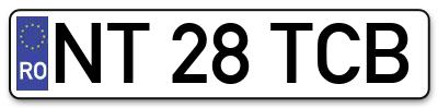 Placuta inmatriculare numar auto  NT-28-TCB, NT 28 TCB, NT28TCB
