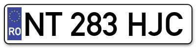 Placuta inmatriculare numar auto  NT-283-HJC, NT 283 HJC, NT283HJC