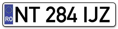 Placuta inmatriculare numar auto  NT-284-IJZ, NT 284 IJZ, NT284IJZ