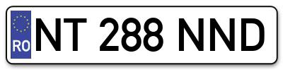 Placuta inmatriculare numar auto  NT-288-NND, NT 288 NND, NT288NND