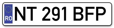 Placuta inmatriculare numar auto  NT-291-BFP, NT 291 BFP, NT291BFP