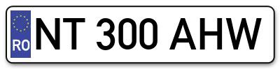Placuta inmatriculare numar auto  NT-300-AHW, NT 300 AHW, NT300AHW