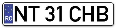 Placuta inmatriculare numar auto  NT-31-CHB, NT 31 CHB, NT31CHB