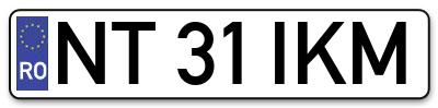 Placuta inmatriculare numar auto  NT-31-IKM, NT 31 IKM, NT31IKM