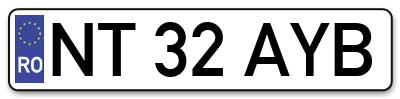 Placuta inmatriculare numar auto  NT-32-AYB, NT 32 AYB, NT32AYB