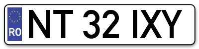Placuta inmatriculare numar auto  NT-32-IXY, NT 32 IXY, NT32IXY