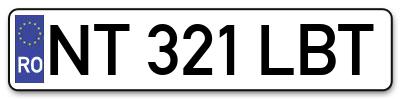 Placuta inmatriculare numar auto  NT-321-LBT, NT 321 LBT, NT321LBT