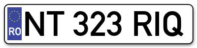 Placuta inmatriculare numar auto  NT-323-RIQ, NT 323 RIQ, NT323RIQ