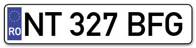 Placuta inmatriculare numar auto  NT-327-BFG, NT 327 BFG, NT327BFG