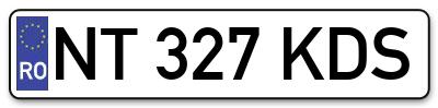 Placuta inmatriculare numar auto  NT-327-KDS, NT 327 KDS, NT327KDS