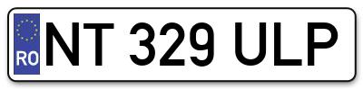 Placuta inmatriculare numar auto  NT-329-ULP, NT 329 ULP, NT329ULP