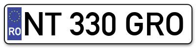 Placuta inmatriculare numar auto  NT-330-GRO, NT 330 GRO, NT330GRO