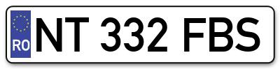 Placuta inmatriculare numar auto  NT-332-FBS, NT 332 FBS, NT332FBS